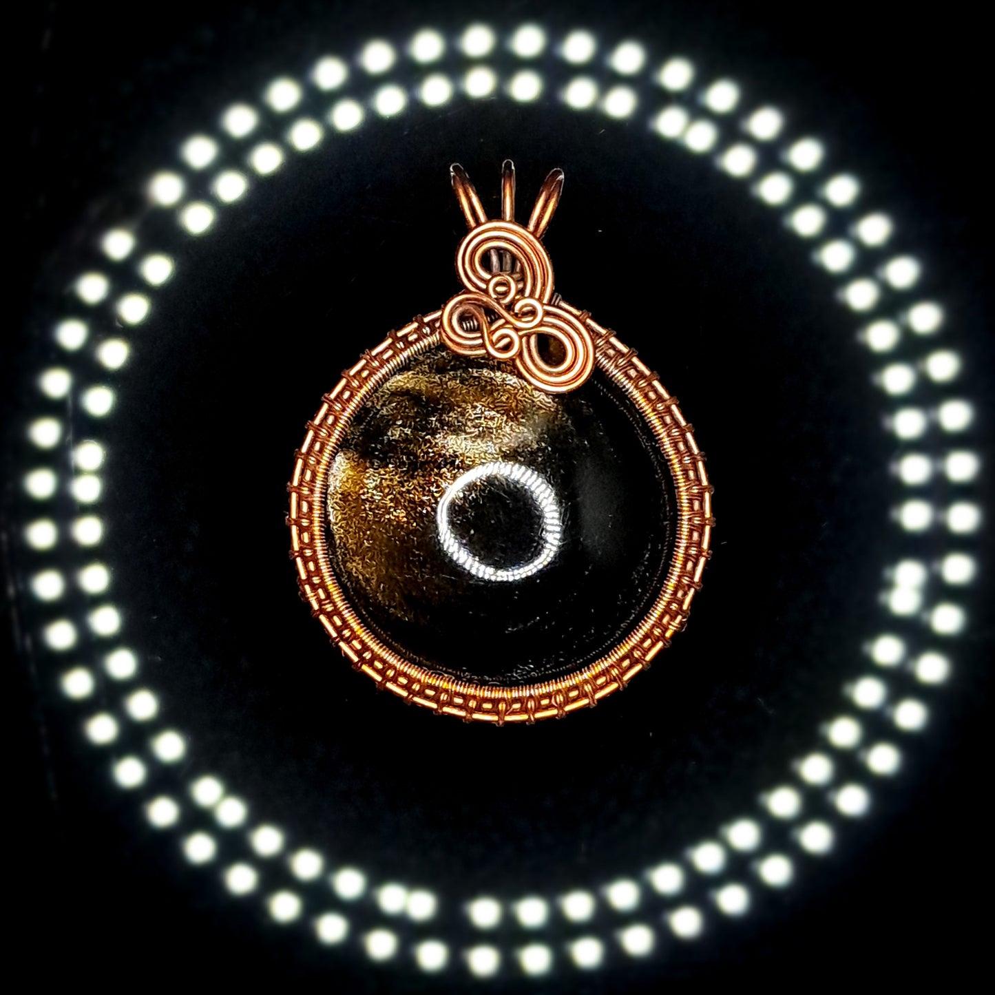 Gold Obsidian Round Copper (OB2)