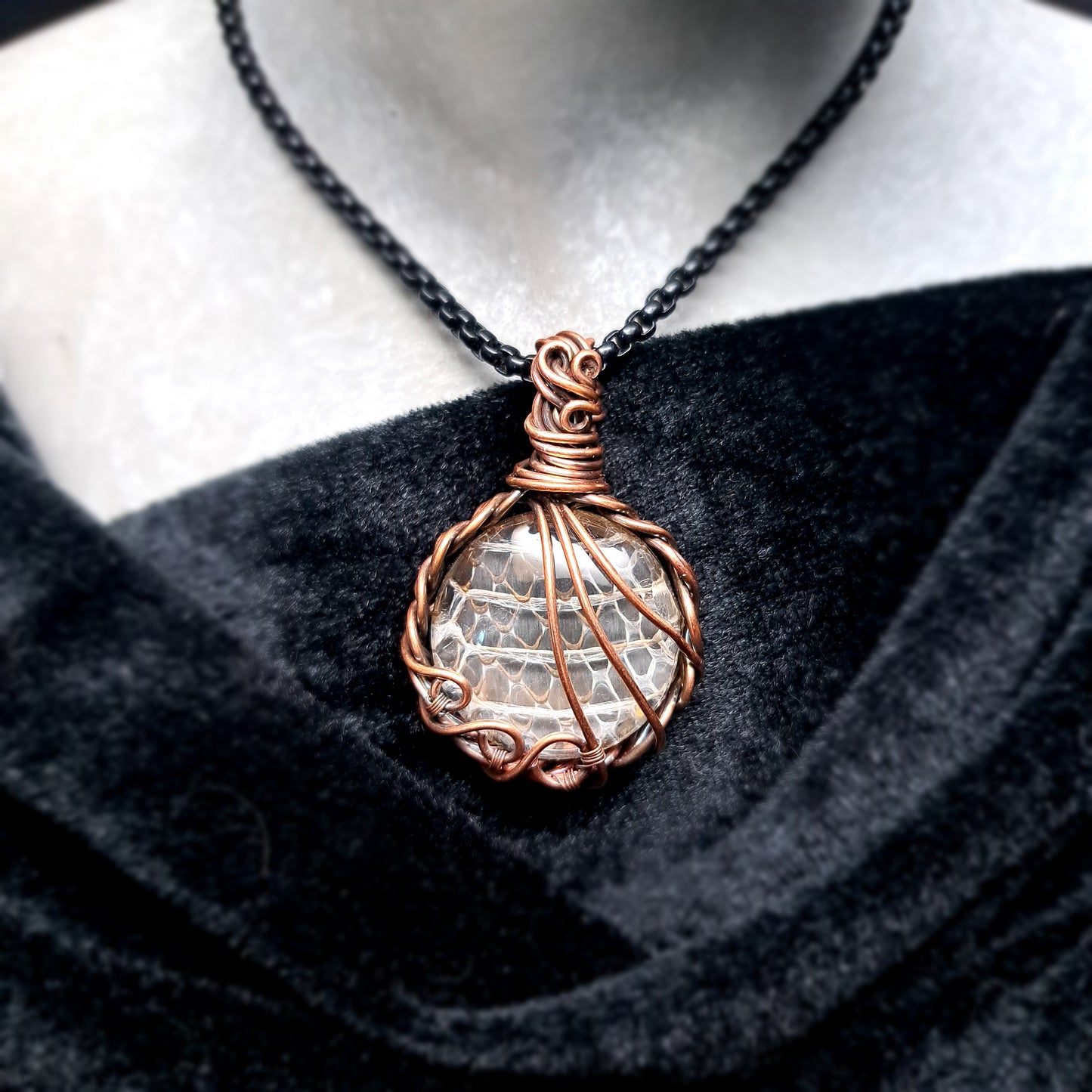 Snake skin pendant "Medusa's Dream" (copper)