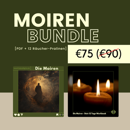 Die Moiren (12 Tage PDF-Workbook) + Die Moiren (12 Räucher-Pralinen)