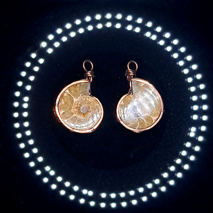 2 Ammonite pendants "Friendship" (copper)