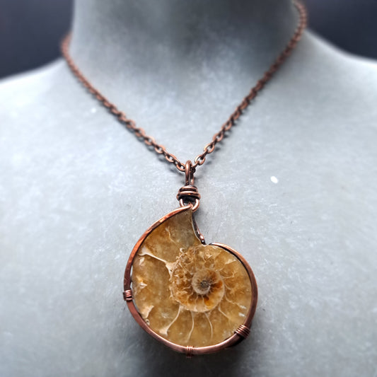 2 Ammonite pendants "Friendship" (copper)