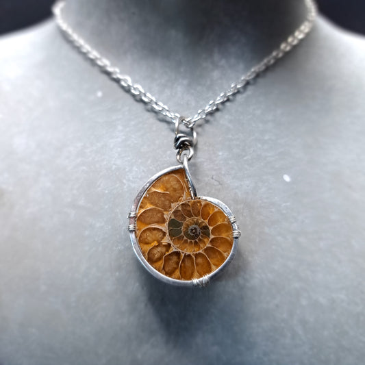 2 Ammonite pendants "Friendship" (silver)